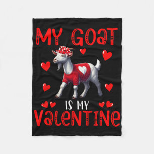My Goat Is My Valentine Hearts Matching Farmer Lov Fleece Blanket