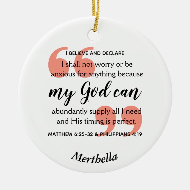 MY GOD CAN Christian Prayer Ceramic Ornament (Front)