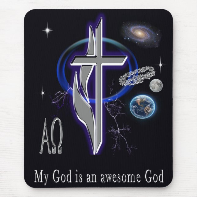 My God is an awesome God Mouse Pad (Front)