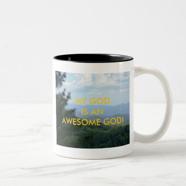 MY GOD IS AN AWESOME GOD! Two-Tone COFFEE MUG (Right)