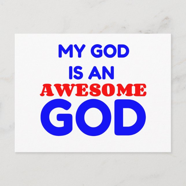 MY GOD IS  AWESOME POSTCARD (Front)