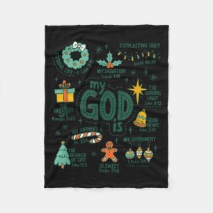 My God Is Christmas Jesus Is The Reason Faith Chri Fleece Blanket