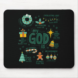 My God Is Christmas Jesus Is The Reason Faith Chri Mouse Pad