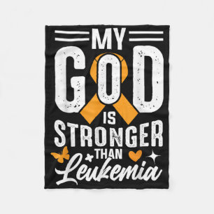 My God Is Strong Than Leukemia  Fleece Blanket