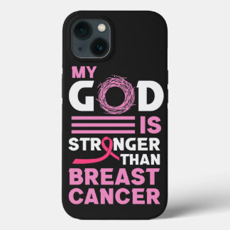 My God is Stronger than Breast Cancer Awareness iPhone 13 Case