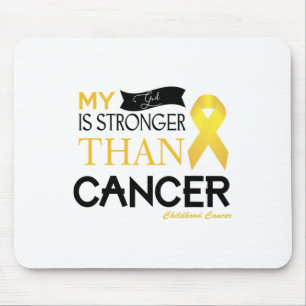 My God Is Stronger Than Cancer Childhood Cancer Te Mouse Pad