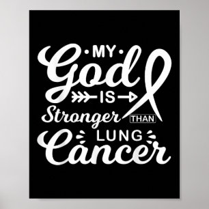 My God Is Stronger Than Lung Cancer Awareness Warr Poster