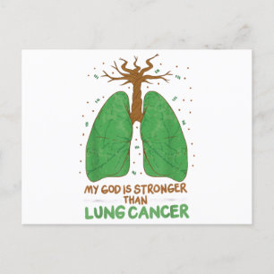 My God Is Stronger Than Lung Cancer Holiday Postcard