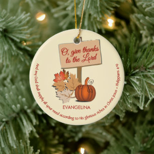 MY GOD SHALL SUPPLY Christian Thanksgiving Ceramic Ornament