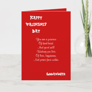 My goddaughter on valentine's day holiday card