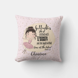 My Goddaughter The Ballerina Motivational Quote Throw Pillow