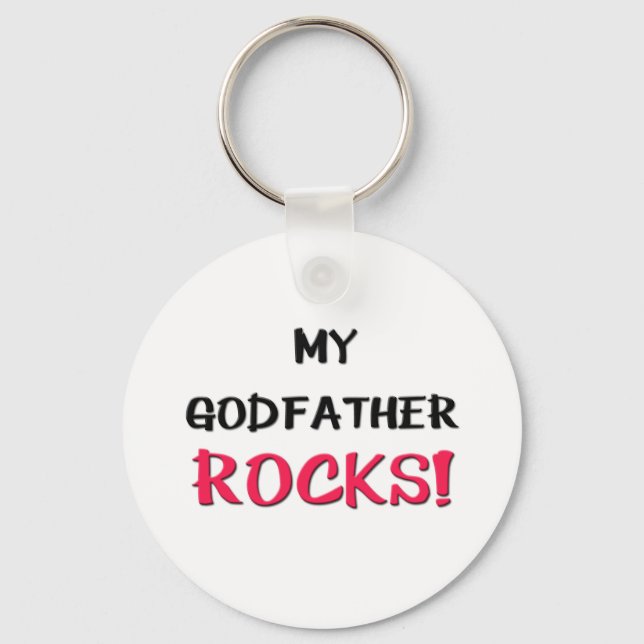 My Godfather Rocks Keychain (Front)
