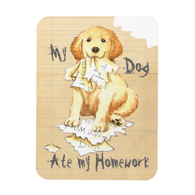 My Golden Ate My Homework Magnet (Vertical)