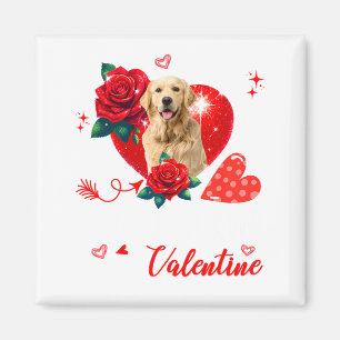 My Golden Retriever Is My Valentine Owner Floral H Magnet