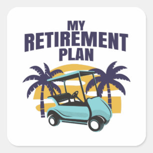 My Golf retirement plan Square Sticker