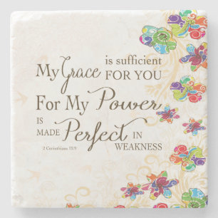 My Grace is Sufficient Stone Coaster