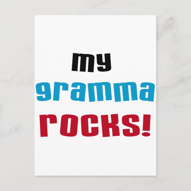 My Gramma Rocks T-shirts and Gifts Postcard (Front)