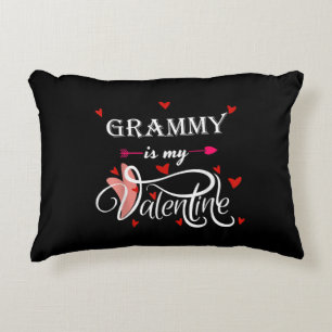 My Grammy Is My Valentine  Valentines Day Grandson Accent Pillow