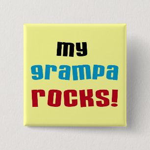 My Grampa Rocks T shirts and Gifts 2 Inch Square Button