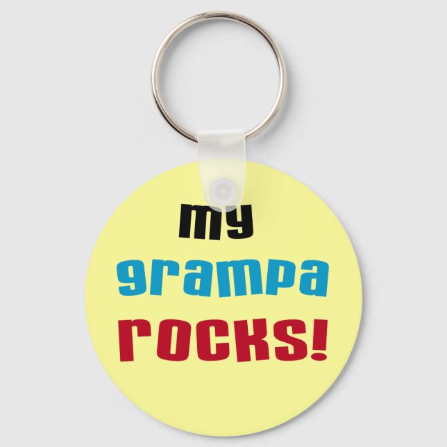 My Grampa Rocks T shirts and Gifts Keychain (Front)