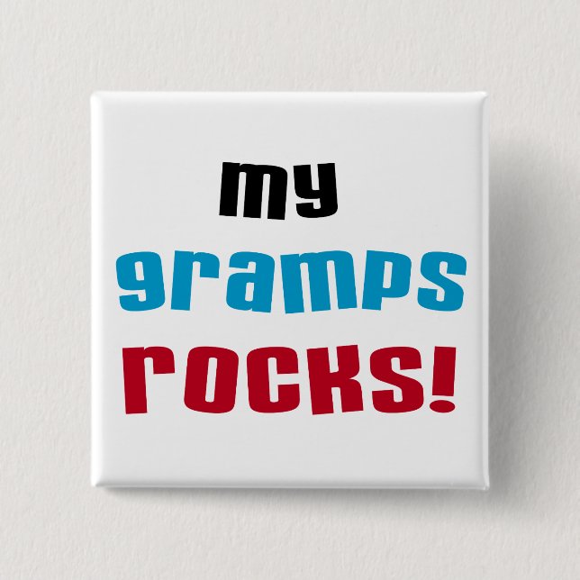 My Gramps Rocks T-shirts and Gifts 2 Inch Square Button (Front)