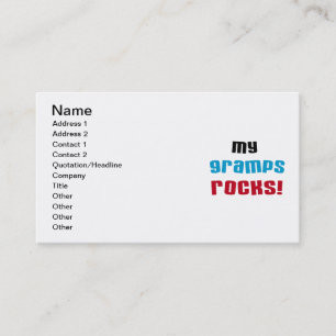 My Gramps Rocks T-shirts and Gifts Business Card
