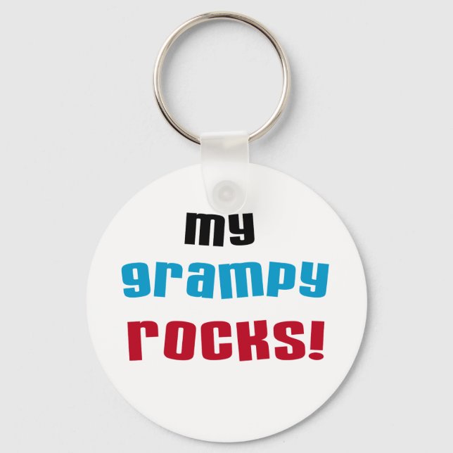My Grampy Rocks T shirts and Gifts Keychain (Front)