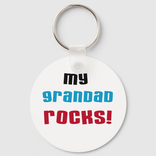My Grandad Rocks T-shirts and Gifts Keychain (Front)
