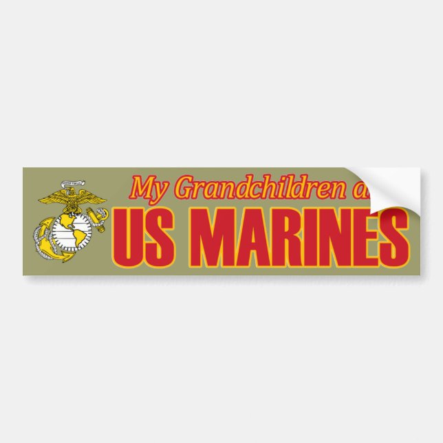 My Grandchildren are Marines Bumper Sticker (Front)