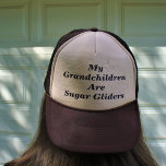 My Grandchildren Are Sugar Gliders Trucker Hat<br><div class="desc">Family pet photo artwork or quote on a product. ⭐PERSONALIZE this template with your artwork. ⭐EDIT it further to make more changes. ⭐TRANSFER this design to any product. Visit all my stores at bit.ly/SandyspiderStores (cut and paste).</div>