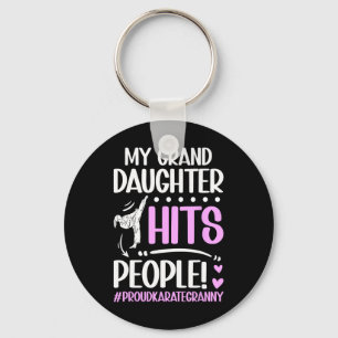 My Granddaughter Hits People Proud Karate Granny G Keychain