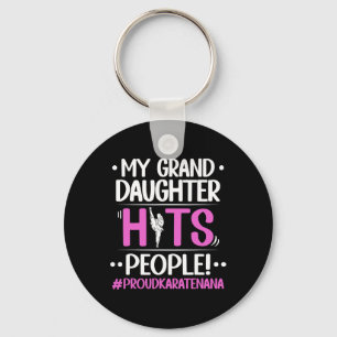 My Granddaughter Hits People Proud Karate Nana Gra Keychain