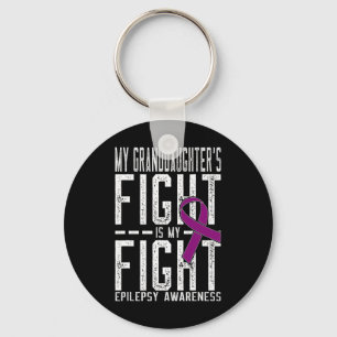 My Granddaughter's Fight Is My Fight Epilepsy Awar Keychain