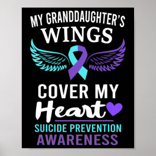 My Granddaughters Wings Cover Heart Suicide Awaren Poster