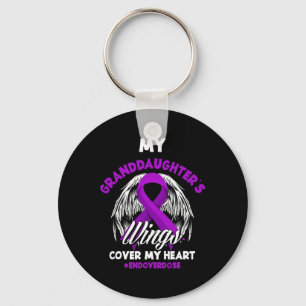 My Granddaughter's Wings Cover My Heart End Overdo Keychain