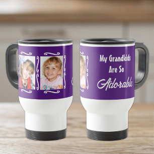 My grandkids are adorable add photos purple travel mug