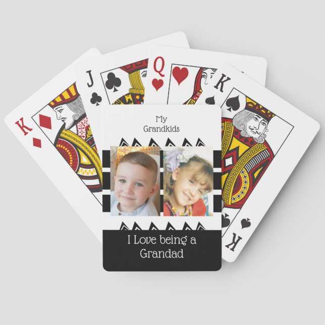 My grandkids love being a Grandad black white Playing Cards (Back)