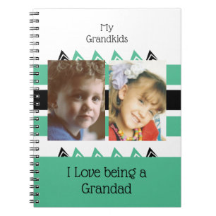 My grandkids love being a Grandad green white Notebook