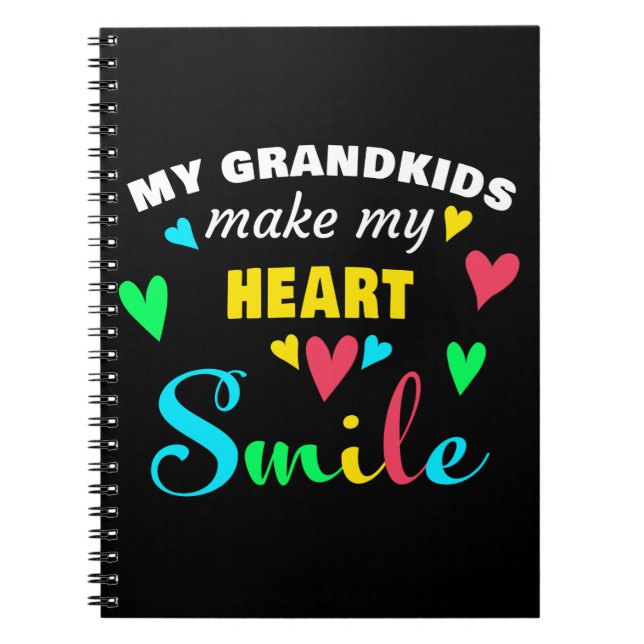 My Grandkids Make My Heart Smile: Grandma Gift Notebook (Front)