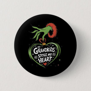 My Grandkids Stole My Heart Christmas Family 2 Inch Round Button
