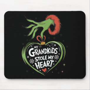 My Grandkids Stole My Heart Christmas Family Mouse Pad
