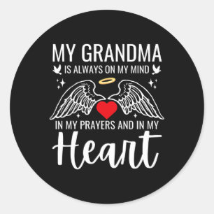 My Grandma Guardian Angel Heaven Memorial Love Mot Classic Round Sticker