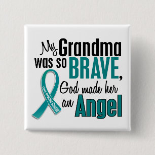 My Grandma Is An Angel 1 Ovarian Cancer 2 Inch Square Button