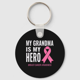 My Grandma Is My Hero - Breast Cancer Support  Keychain