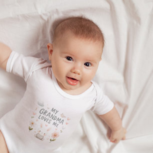 My Grandma Loves Me Baby Bodysuit