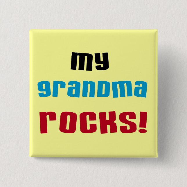 My Grandma Rocks T-shirts and Gifts 2 Inch Square Button (Front)