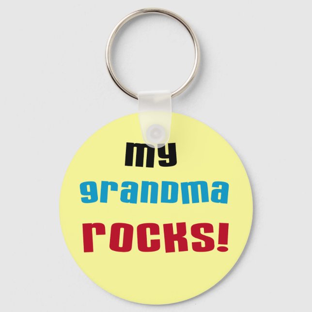 My Grandma Rocks T-shirts and Gifts Keychain (Front)