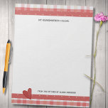 My Grandmother's Recipes Retro Plaid Large Notepad<br><div class="desc">Personalize this cute retro plaid page recipe note pad with a name or other text. Created in a pink-red polka dots and tan plaid pattern with ample writing space. Design is printed on all sheets. An economical way to add pages to any recipe binder accepting 8.5 x 11 paper. Smaller...</div>