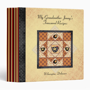 My Grandmother's Treasured Recipes Patchwork Binder
