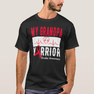 My Grandpa Is A Warrior Stroke Awareness Stroke Su T-Shirt
